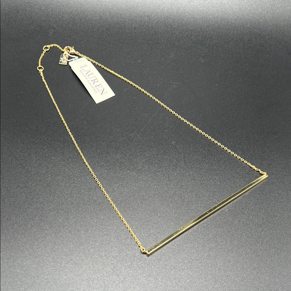 Ralph Lauren Gold-Tone 4” Bar Necklace 18-20” - Picture 5 of 6